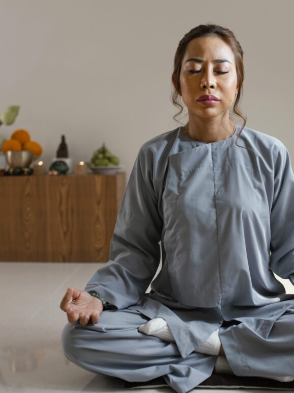 front-view-woman-meditating-room-with-copy-space