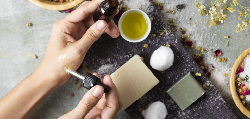 woman-using-different-skincare-products