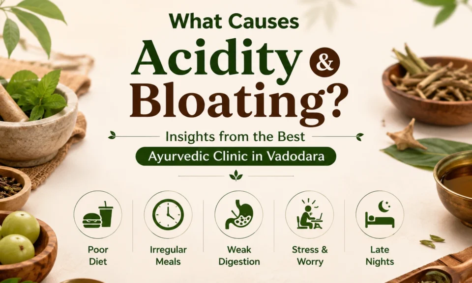 What causes acidity and bloating? Expert digestive wellness guidance from Vedvakya, the Best Ayurvedic Clinic in Vadodara.
