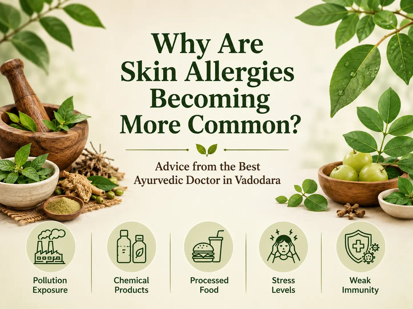 Why are skin allergies increasing? Expert guidance from Vedvakya, the Best Ayurvedic Doctor in Vadodara.