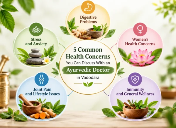 Ayurvedic Doctor in Vadodara discussing common health concerns at Vedvakya Ayurvedic Hospital.
