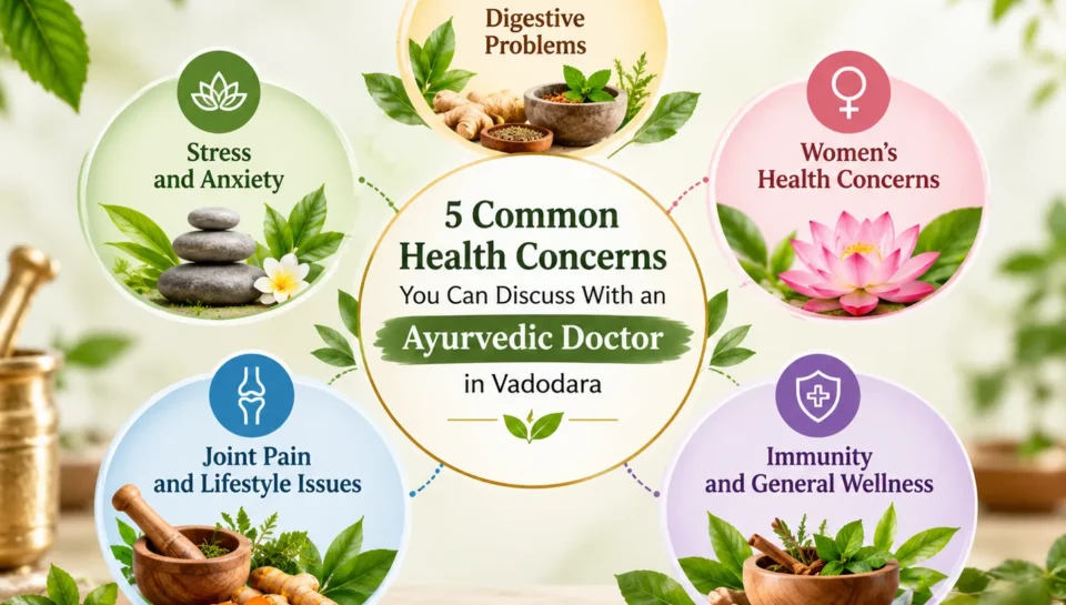 Ayurvedic Doctor in Vadodara discussing common health concerns at Vedvakya Ayurvedic Hospital.