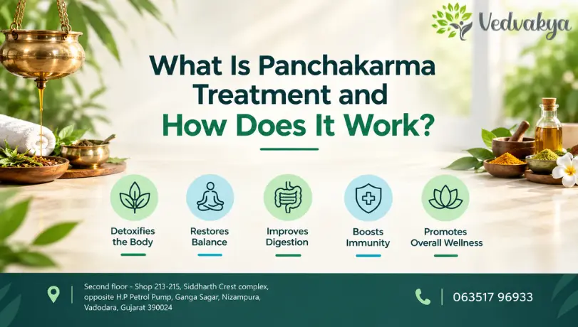 Panchakarma treatment in Vadodara at Vedvakya Ayurvedic Hospital, showcasing traditional Ayurvedic therapy and wellness practices.